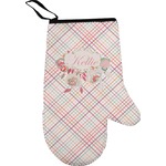 Modern Plaid & Floral Oven Mitt (Personalized)