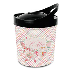 Modern Plaid & Floral Plastic Ice Bucket (Personalized)