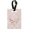 Modern Plaid & Floral Plastic Luggage Tag - Rectangular w/ Name or Text