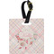 Modern Plaid & Floral Plastic Luggage Tag - Square w/ Name or Text