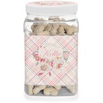 Modern Plaid & Floral Dog Treat Jar (Personalized)