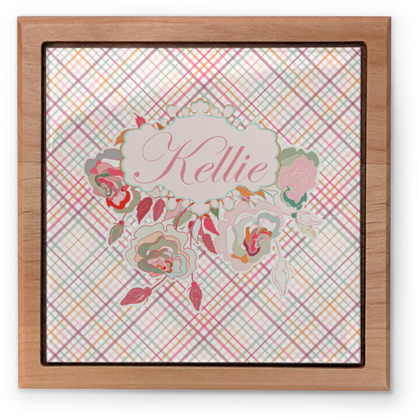 Modern Plaid & Floral Pet Urn - Apvl