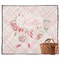 Modern Plaid & Floral Outdoor Picnic Blanket (Personalized)