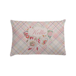Modern Plaid & Floral Pillow Case - Standard (Personalized)