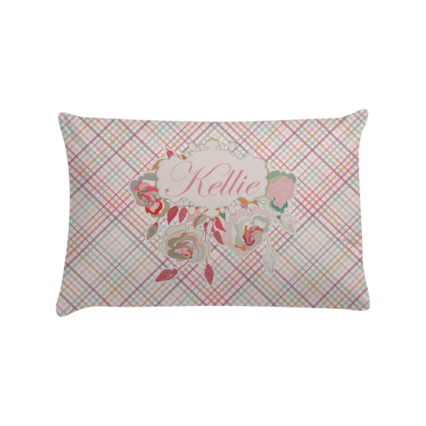 Custom Modern Plaid & Floral Pillow Case - Standard (Personalized)