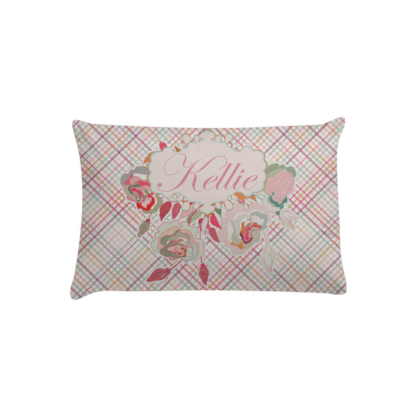 Custom Modern Plaid & Floral Pillow Case - Toddler (Personalized)