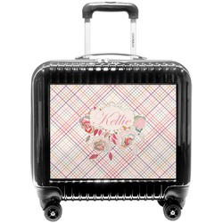 Modern Plaid & Floral Pilot / Flight Suitcase (Personalized)