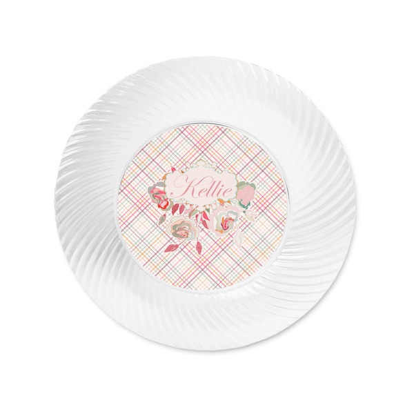 Modern Plaid & Floral Plastic Party Appetizer & Dessert Plates - Approval