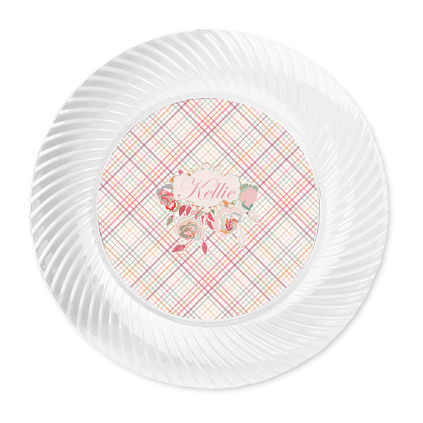Modern Plaid & Floral Plastic Party Dinner Plates - Approval