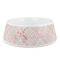 Modern Plaid & Floral Plastic Dog Bowl - Medium (Personalized)