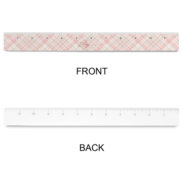 Modern Plaid & Floral Plastic Ruler - 12" - APPROVAL