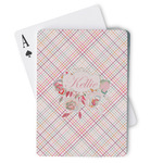 Modern Plaid & Floral Playing Cards (Personalized)