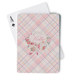 Modern Plaid & Floral Playing Cards (Personalized)