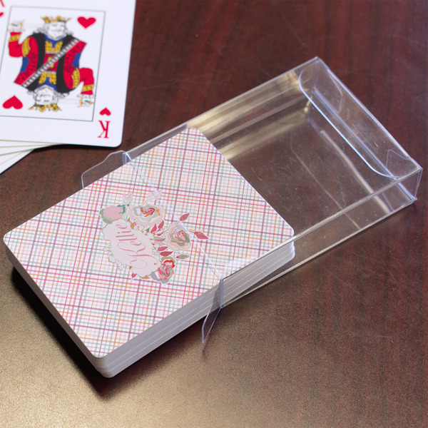 Modern Plaid & Floral Playing Cards - In Package