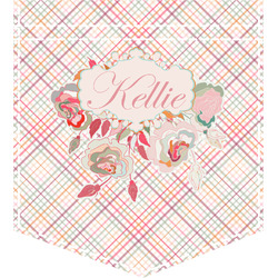 Modern Plaid & Floral Iron On Faux Pocket (Personalized)