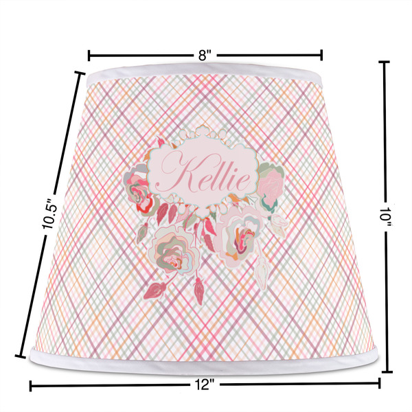 Modern Plaid & Floral Poly Film Empire Lampshade - Dimensions