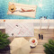 Modern Plaid & Floral Pool Towel Lifestyle
