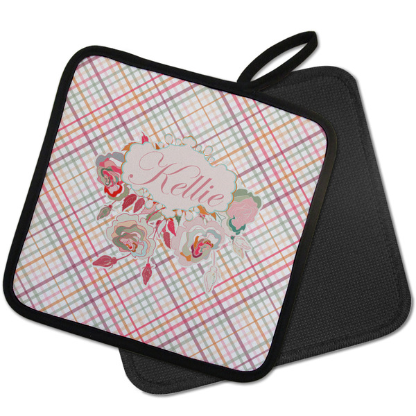 Modern Plaid & Floral Pot Holders - PARENT MAIN