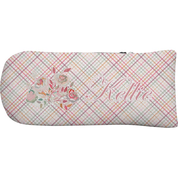 Modern Plaid & Floral Putter Cover (Front)
