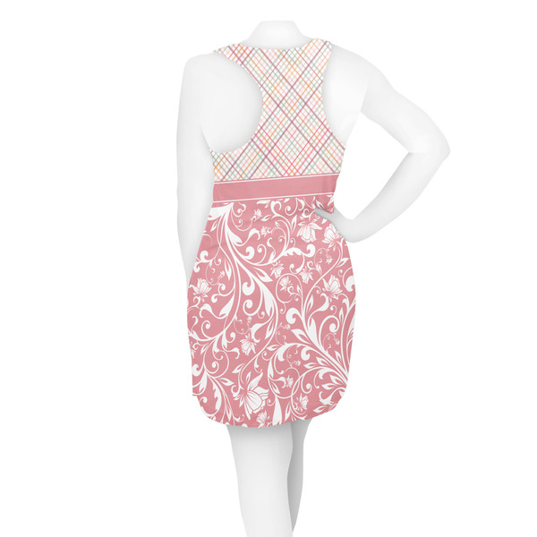 Modern Plaid & Floral Racerback Dress - On Model - Back