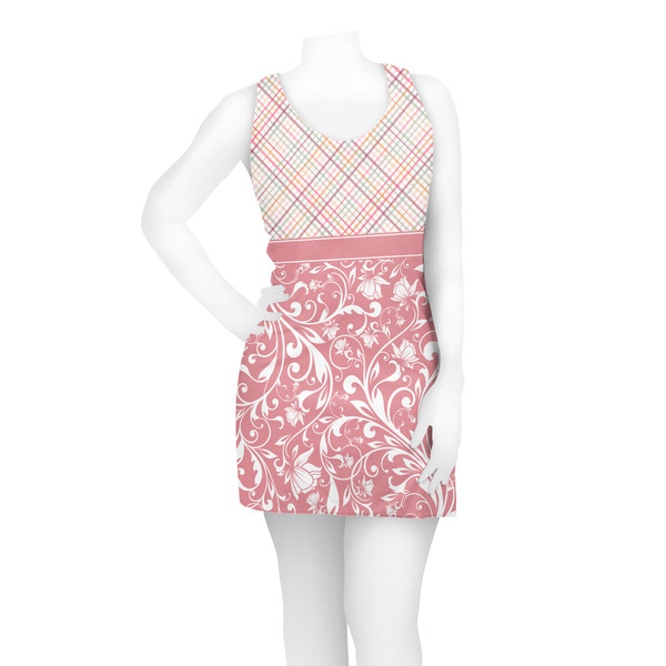 Modern Plaid & Floral Racerback Dress - On Model - Front