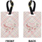 Modern Plaid & Floral Rectangle Luggage Tag (Front + Back)