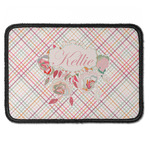 Modern Plaid & Floral Iron On Rectangle Patch w/ Name or Text