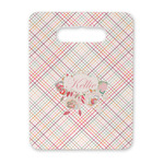 Modern Plaid & Floral Rectangular Trivet with Handle (Personalized)