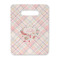 Modern Plaid & Floral Rectangle Trivet with Handle - FRONT