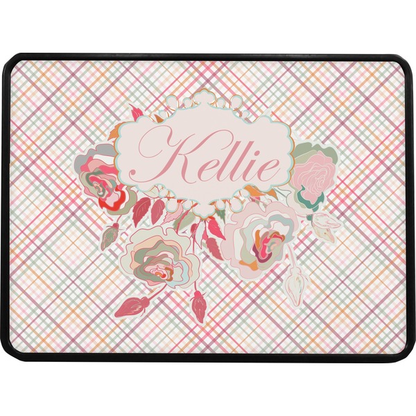 Modern Plaid & Floral Rectangular Car Hitch Cover w/ FRP Insert (Select Size)