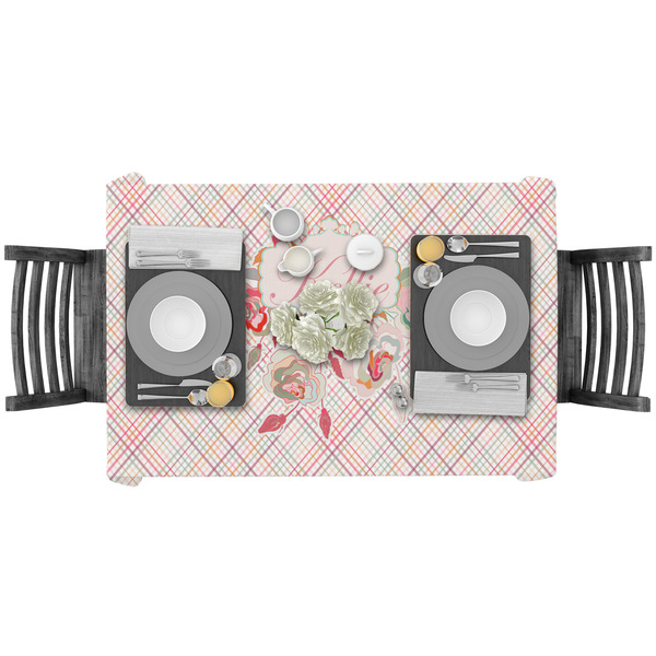Modern Plaid & Floral Rectangular Tablecloths - LIFESTYLE