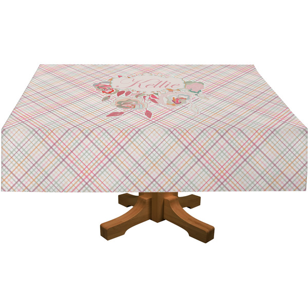 Modern Plaid & Floral Rectangular Tablecloths (Personalized)