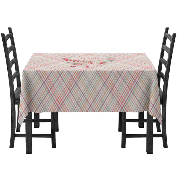 Custom Modern Plaid & Floral Tablecloth (Personalized)