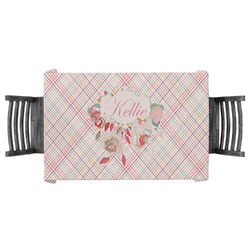 Modern Plaid & Floral Tablecloth - 58"x58" (Personalized)