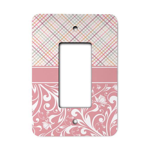 Custom Modern Plaid & Floral Rocker Style Light Switch Cover