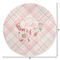 Modern Plaid & Floral Round Area Rug - Size