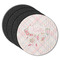 Modern Plaid & Floral Round Coaster Rubber Back - Main