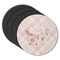 Modern Plaid & Floral Round Rubber Backed Coasters - Set of 4 (Personalized)