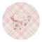 Modern Plaid & Floral Round Decal - XLarge (Personalized)