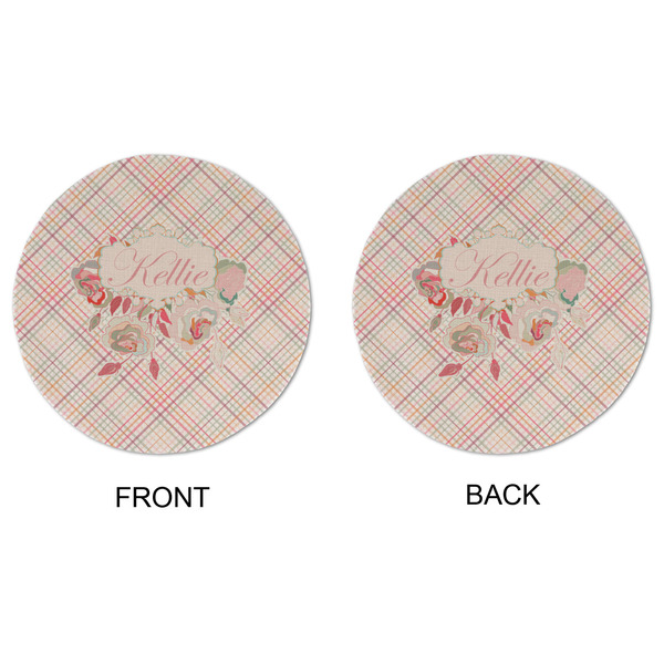 Modern Plaid & Floral Round Linen Placemats - APPROVAL (double sided)