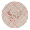 Modern Plaid & Floral Round Linen Placemat (Personalized)