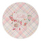 Modern Plaid & Floral Round Paper Coaster - Approval