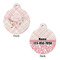 Modern Plaid & Floral Round Pet Tag - Front & Back