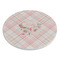 Modern Plaid & Floral Round Stone Trivet - Angle View