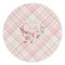Modern Plaid & Floral Round Stone Trivet (Personalized)