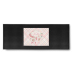 Modern Plaid & Floral Rubber Bar Mat (Personalized)