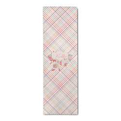 Modern Plaid & Floral Runner Rug - 2.5'x8' w/ Name or Text
