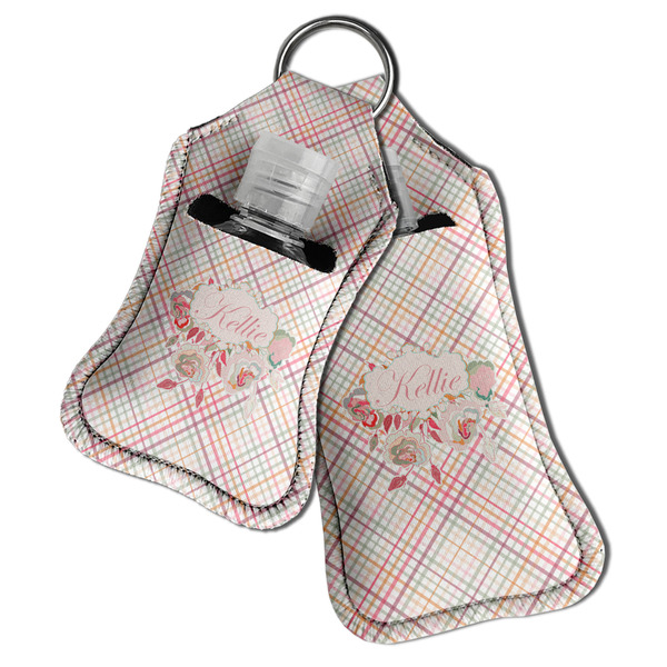 Modern Plaid & Floral Sanitizer Holder Keychain - Both in Case (PARENT)