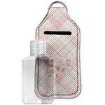 Modern Plaid & Floral Hand Sanitizer & Keychain Holder - Large (Personalized)