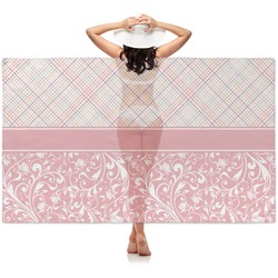 Modern Plaid & Floral Sheer Sarong